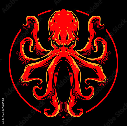red octopus vector photo