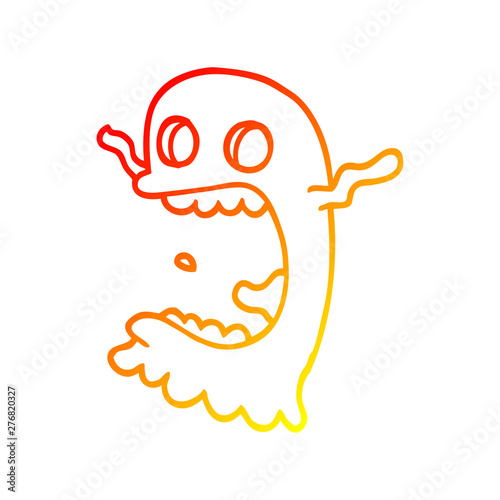 warm gradient line drawing cartoon spooky ghost