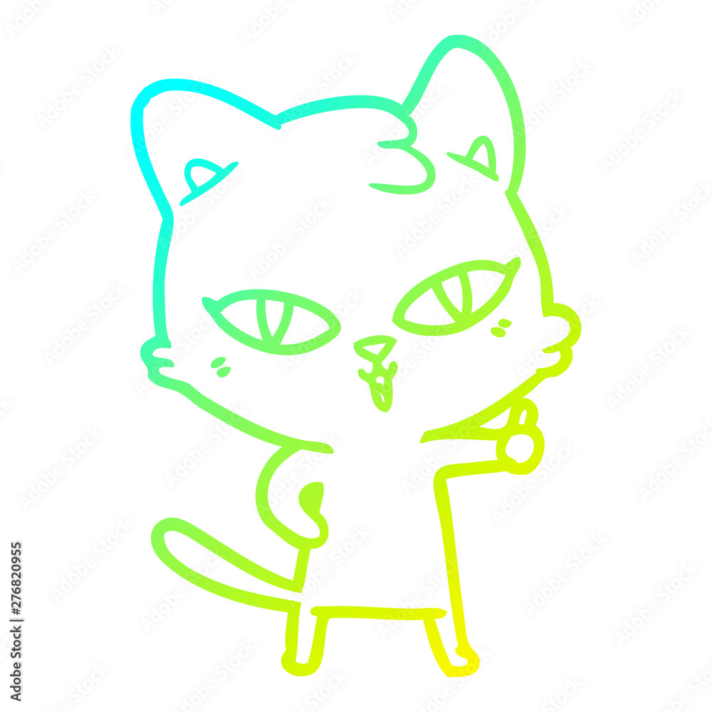 cold gradient line drawing cartoon cat cold gradient line drawing cartoon cat