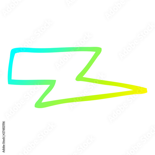 cold gradient line drawing cartoon lightening bolt