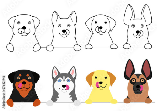 dogs licking their lips in a row