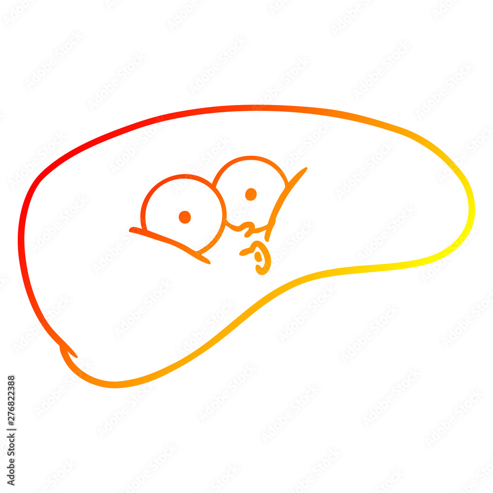 warm gradient line drawing cartoon liver warm gradient line drawing cartoon liver