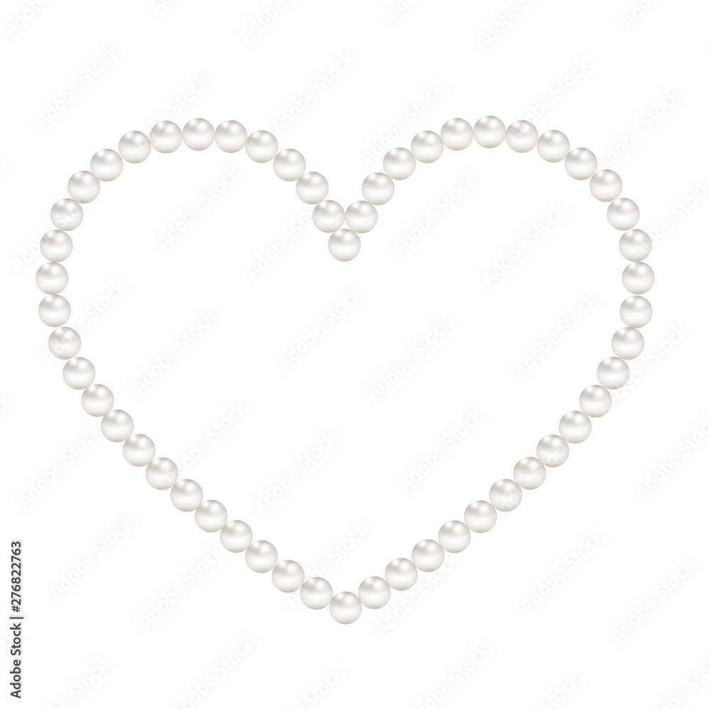 white pearls heart decoration frame