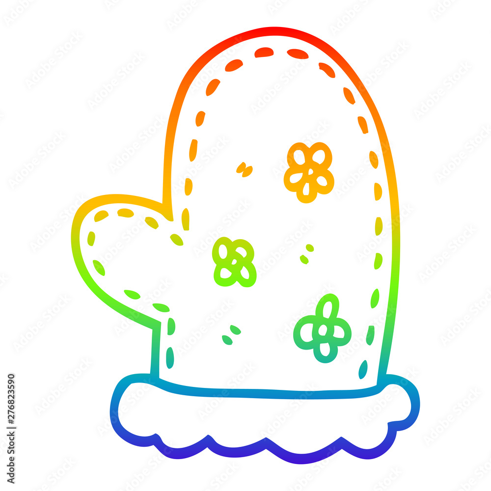 rainbow gradient line drawing cartoon oven mitts rainbow gradient line drawing cartoon oven mitts
