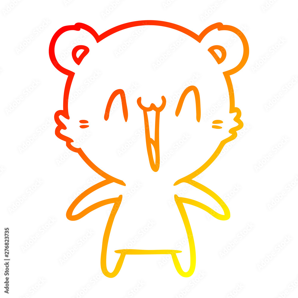warm gradient line drawing happy polar bear cartoon warm gradient line drawing happy polar bear cartoon