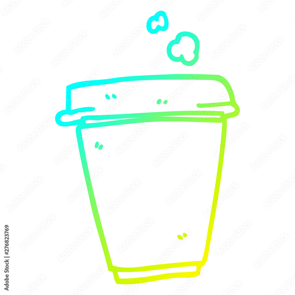cold gradient line drawing cartoon coffee cup cold gradient line drawing cartoon coffee cup