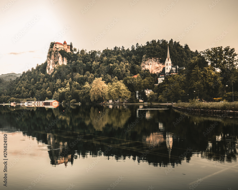 Lake Bled with castle,Slovenia,Europe