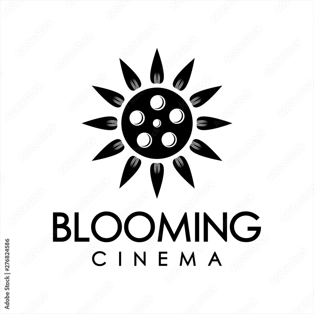 Fototapeta premium Blooming cinema logo design inspiration