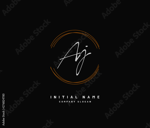 A J AJ Beauty vector initial logo, handwriting logo of initial signature, wedding, fashion, jewerly, boutique, floral and botanical with creative template for any company or business. © FAAZT_Creative
