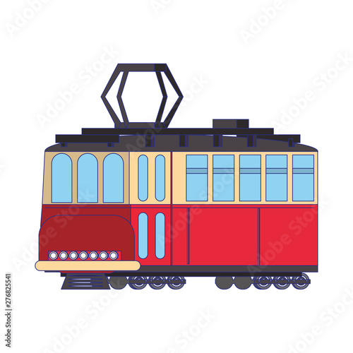 Tranvia public tranport vehicle isolated