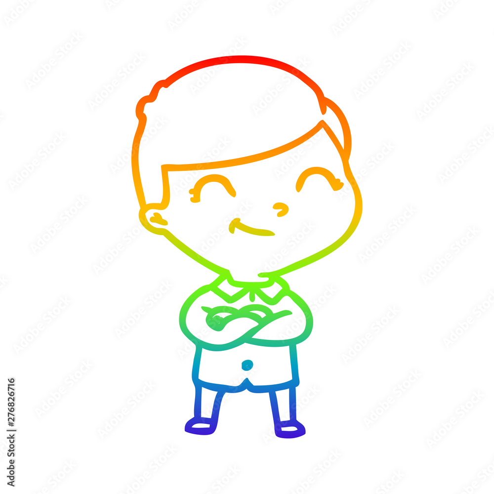 rainbow gradient line drawing cartoon boy smiling rainbow gradient line drawing cartoon boy smiling
