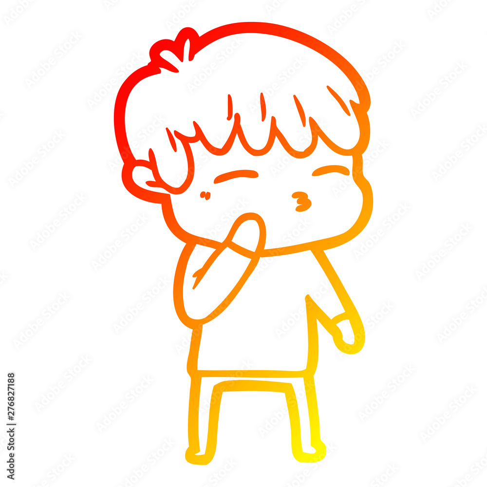 warm gradient line drawing cartoon curious boy warm gradient line drawing cartoon curious boy
