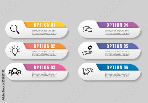 Vector Infographic Design Template with Options Steps and Marketing Icons. Business Data Visualization can be used for info graph, presentations, process, diagrams, annual reports, workflow layout