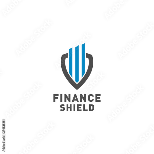 Finance shield logo design vector