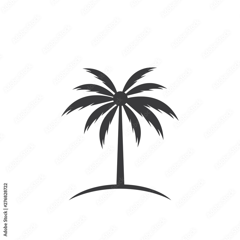 Obraz premium Palm tree summer logo template