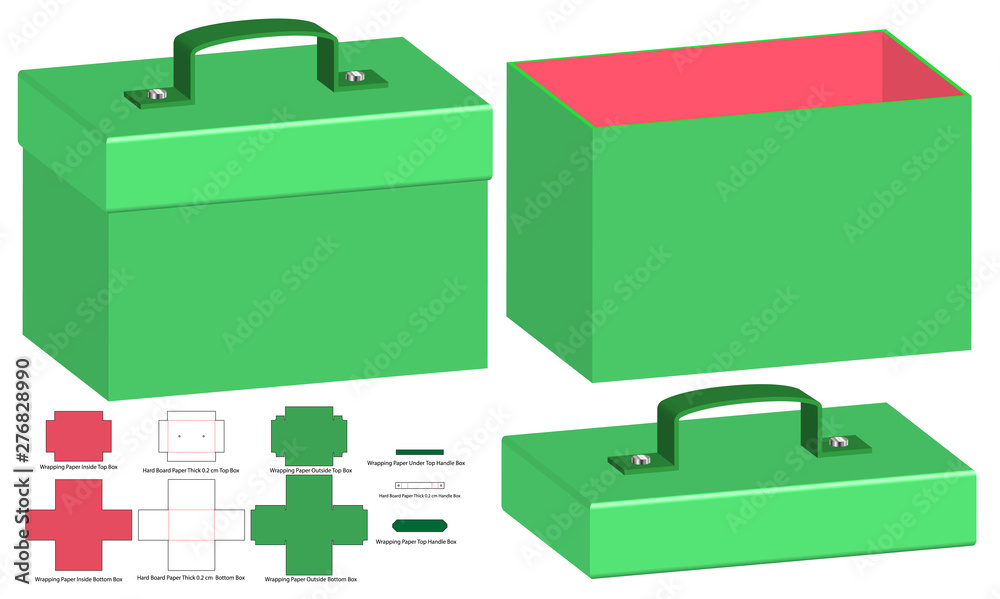 Box packaging die cut template design. 3d mock-up Box packaging die cut template design. 3d mock-up