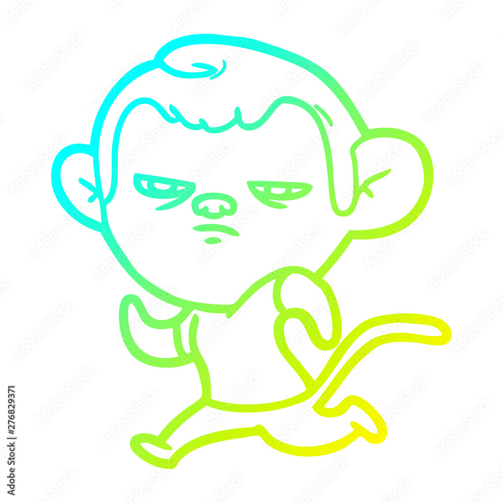 cold gradient line drawing cartoon monkey cold gradient line drawing cartoon monkey