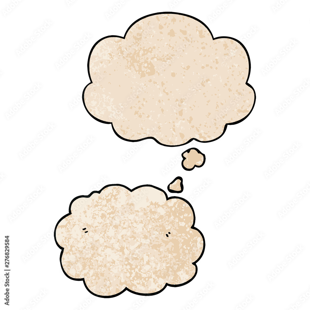 cartoon cloud and thought bubble in grunge texture pattern style cartoon cloud and thought bubble in grunge texture pattern style