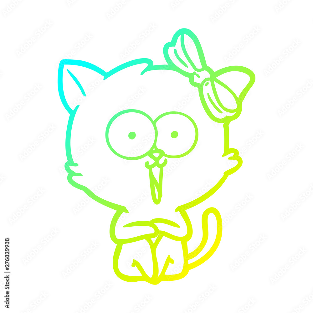 cold gradient line drawing cartoon cat cold gradient line drawing cartoon cat