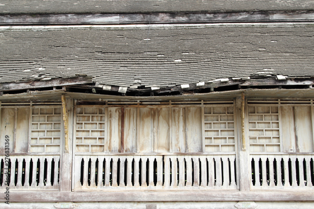 The old wooden building that was dilapidated.