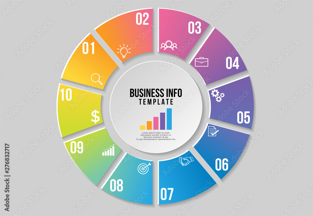 Vetor de Vector Infographic Design Template with Options Steps and ...