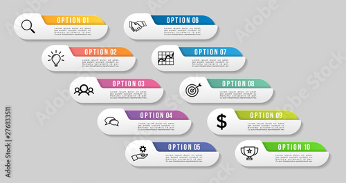 Vector Infographic Design Template with Options Steps and Marketing Icons. Business Data Visualization can be used for info graph, presentations, process, diagrams, annual reports, workflow layout