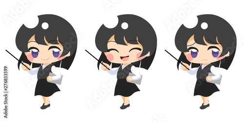 ベクター・解説するお姉さん