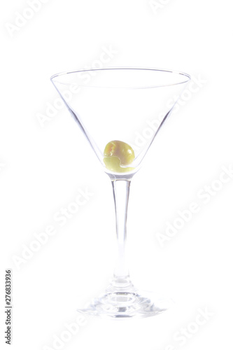 Empty glass with olives