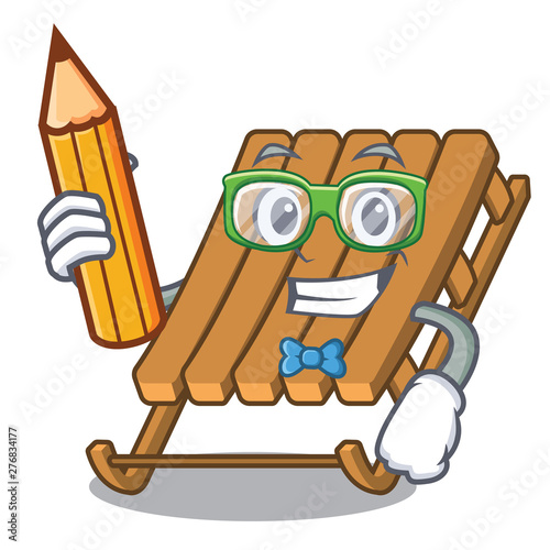 Student Student ice sled on a the cartoon