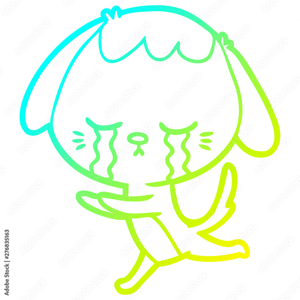 cold gradient line drawing cartoon crying dog cold gradient line drawing cartoon crying dog