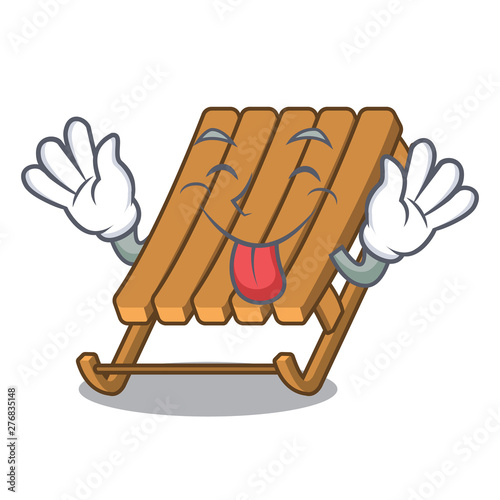 Tongue out ice sled isolated with the character
