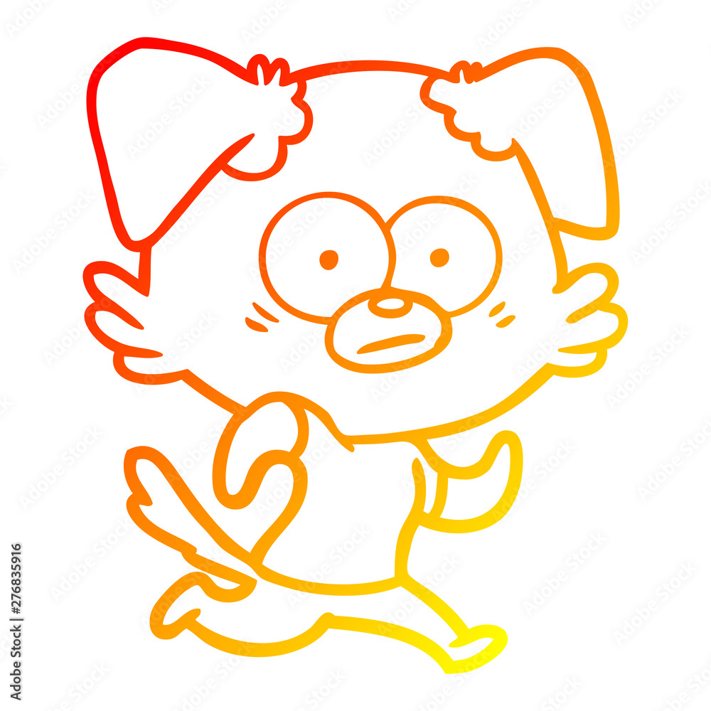 warm gradient line drawing nervous dog cartoon warm gradient line drawing nervous dog cartoon