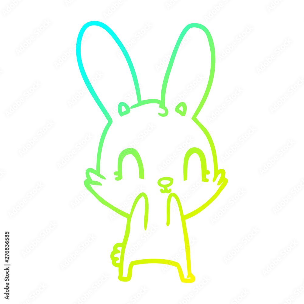 cold gradient line drawing cute cartoon rabbit cold gradient line drawing cute cartoon rabbit