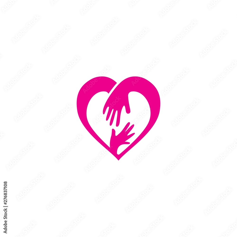 Adoption and Hand care, social logo template vector Adoption and Hand care, social logo template vector