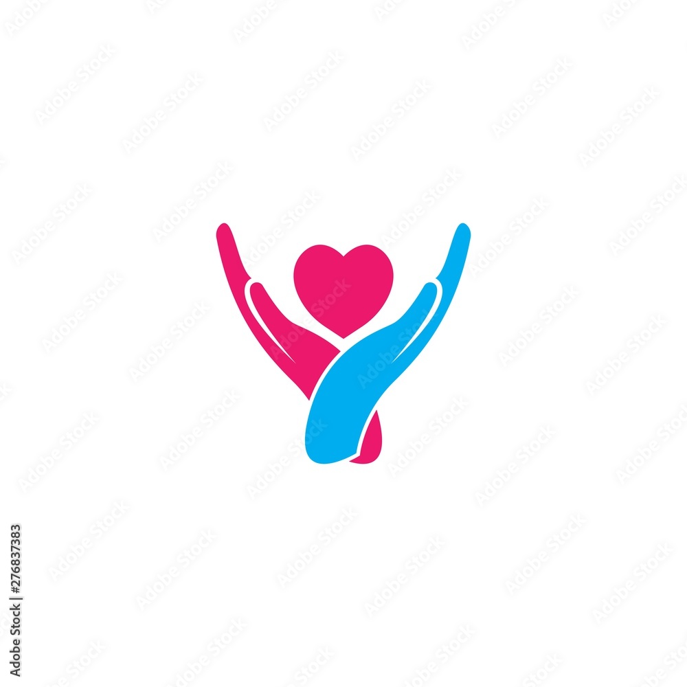 Adoption and Hand care, social logo template vector
