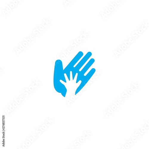 Adoption and Hand care, social logo template vector