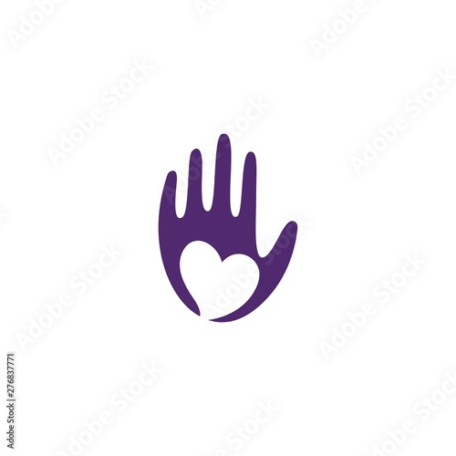 Adoption and Hand care, social logo template vector