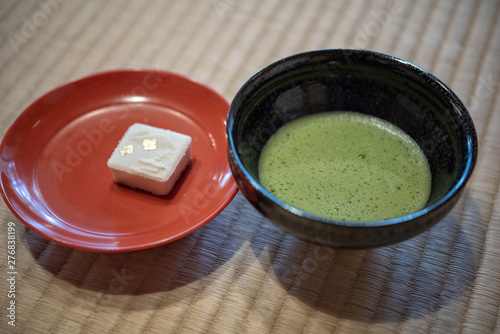 Japanese green matcha tea