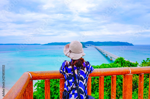 Fotografie 女性旅行者 山口県 角島大橋