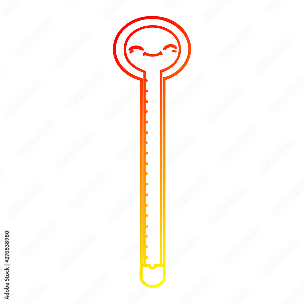 warm gradient line drawing cartoon thermometer warm gradient line drawing cartoon thermometer