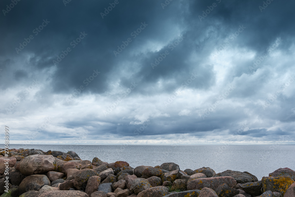 Clouds over gulf of Riga, Baltic sea.