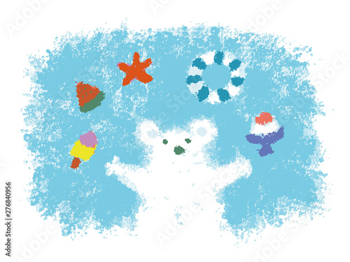パステル画風白クマの涼しげな夏のイメージイラスト Stock Vector Adobe Stock パステル画風白クマの涼しげな夏のイメージイラスト Stock Vector Adobe Stock