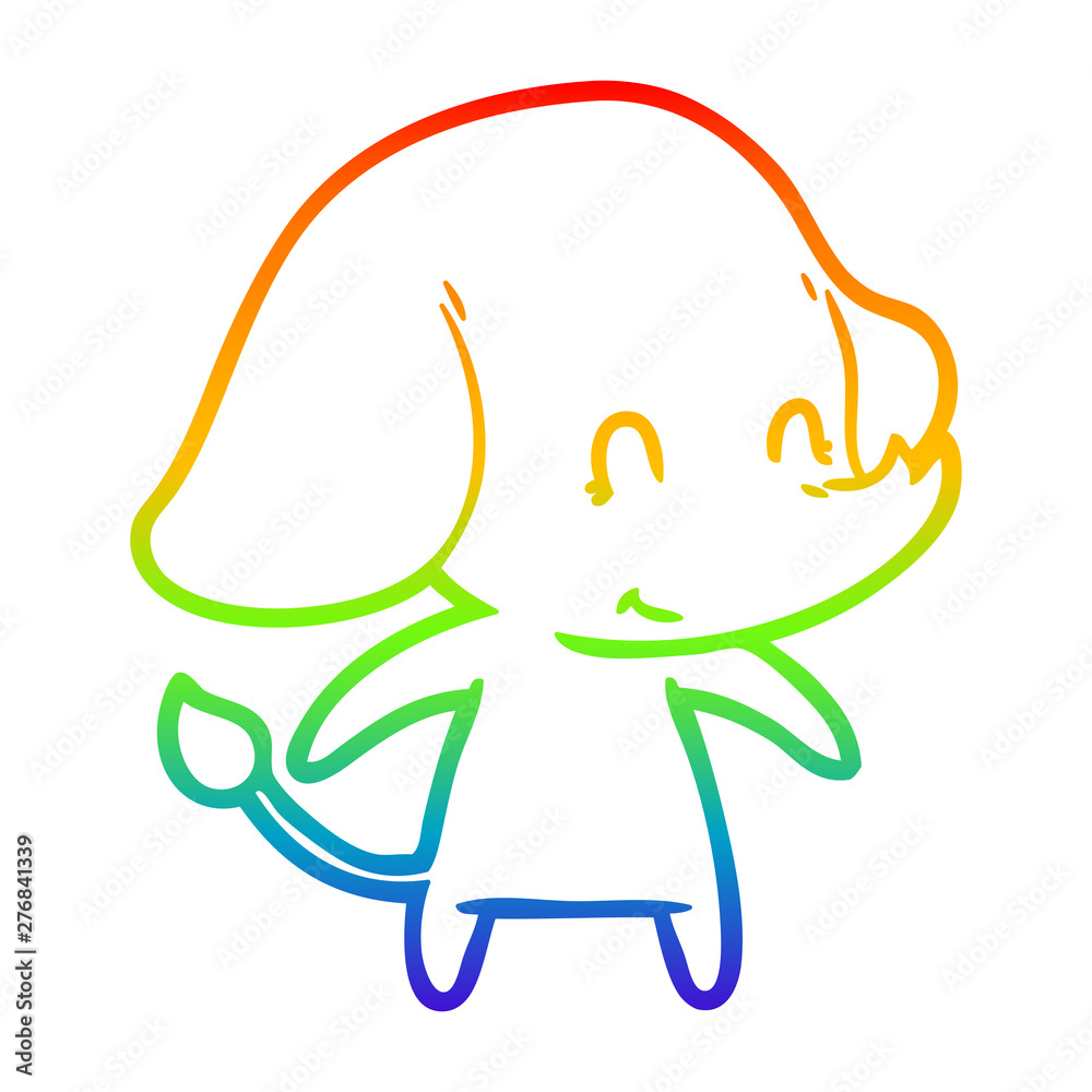 rainbow gradient line drawing cute cartoon elephant rainbow gradient line drawing cute cartoon elephant