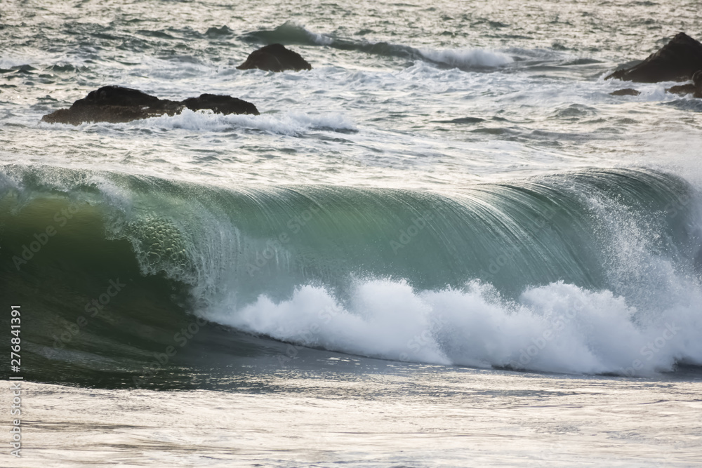 A large wave crashing onto a Northern California beach. A large wave crashing onto a Northern California beach.