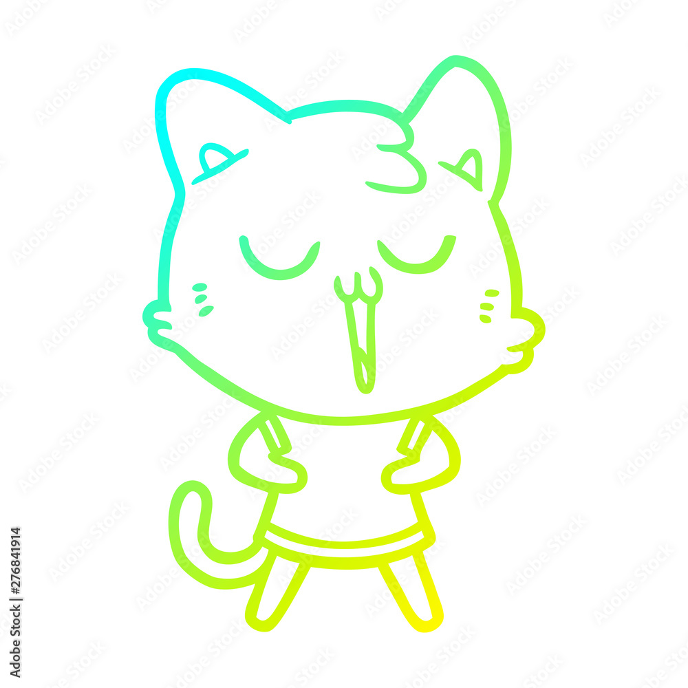 cold gradient line drawing cartoon cat singing cold gradient line drawing cartoon cat singing