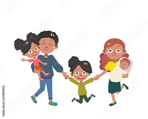 happy family time vector set 