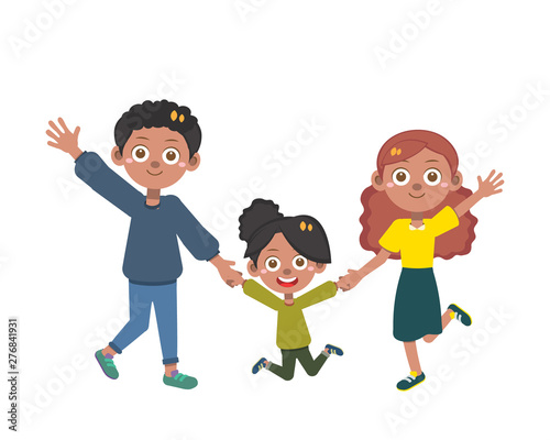 happy family time vector set 