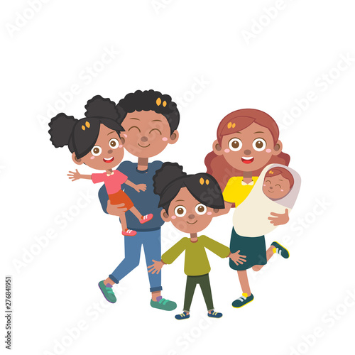 happy family time vector set 