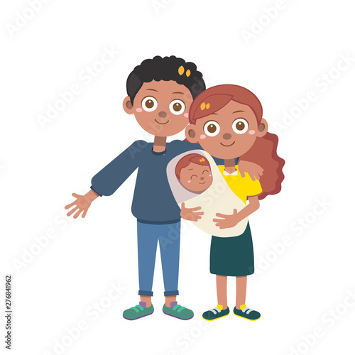 happy family time vector set 
