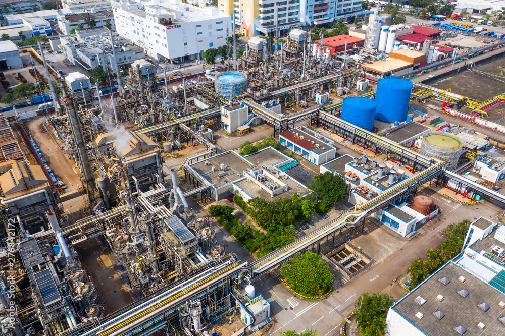 Top view of Hong Kong industrial factory